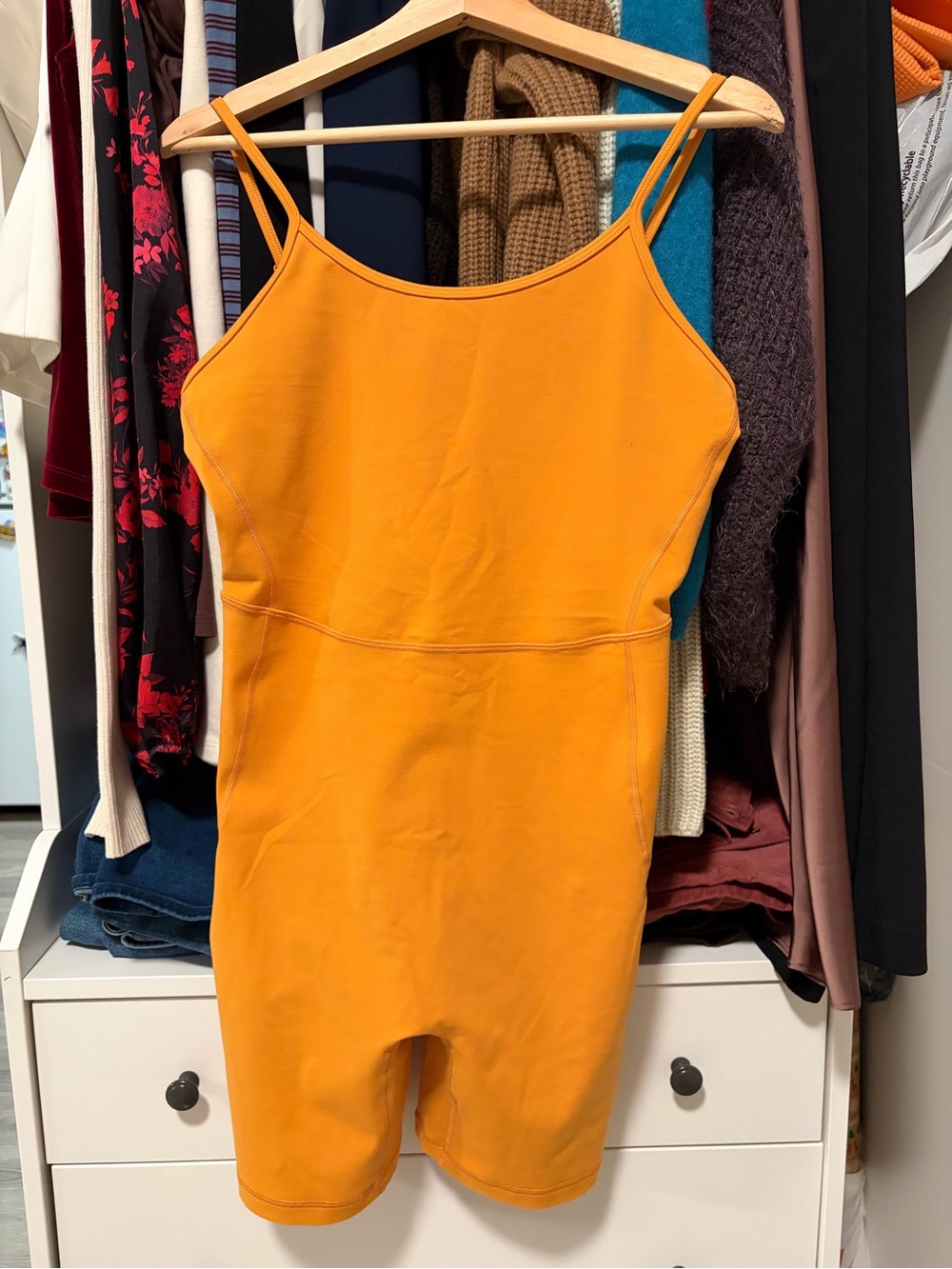 TNA Women's Orange Sleeveless Romper Jumpsuit